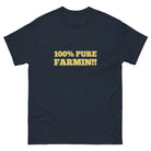 The Tractor Mugs Store Navy / S 100% PURE FARMIN!! | Unisex classic tee Quality Farmers Merch