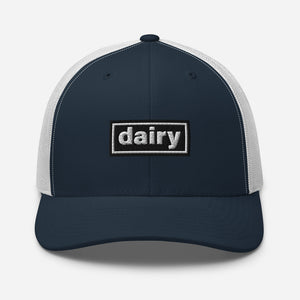 The Tractor Mugs Store Navy/ White Oasis Style Retro Dairy | Trucker Cap Quality Farmers Merch