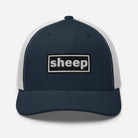 The Tractor Mugs Store Navy/ White Oasis Style Retro Sheep | Trucker Cap Quality Farmers Merch