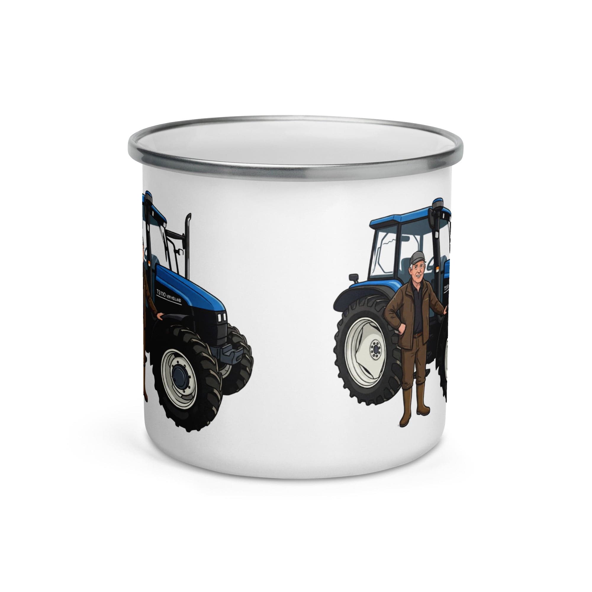The Tractor Mugs Store New Holland 110 Man | Enamel Mug Quality Farmers Merch
