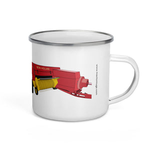 The Tractor Mugs Store New Holland 274 Square Baler | Enamel Mug Quality Farmers Merch