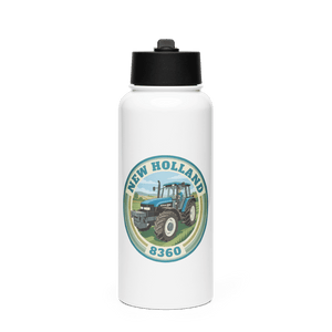The Tractor Mugs Store New Holland 8360 | Stainless Steel Water Bottle Quality Farmers Merch