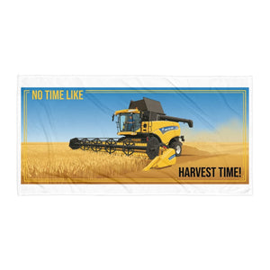 The Tractor Mugs Store New Holland CR 9090 NO TIME LIKE HARVEST TIME! Rect Line H | Beach Towel Quality Farmers Merch