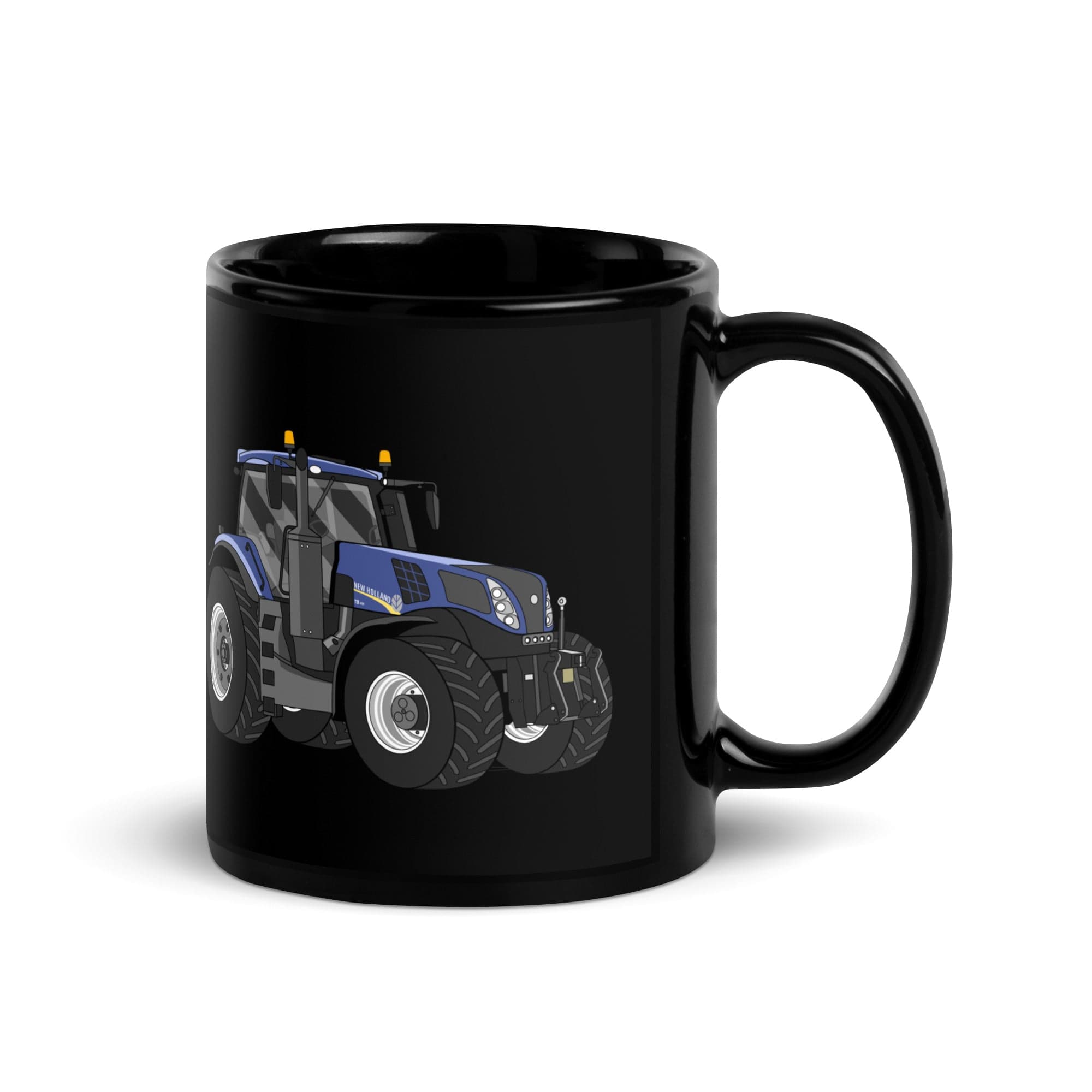 The Tractor Mugs Store New Holland T8 435 | Black Glossy Mug Quality Farmers Merch