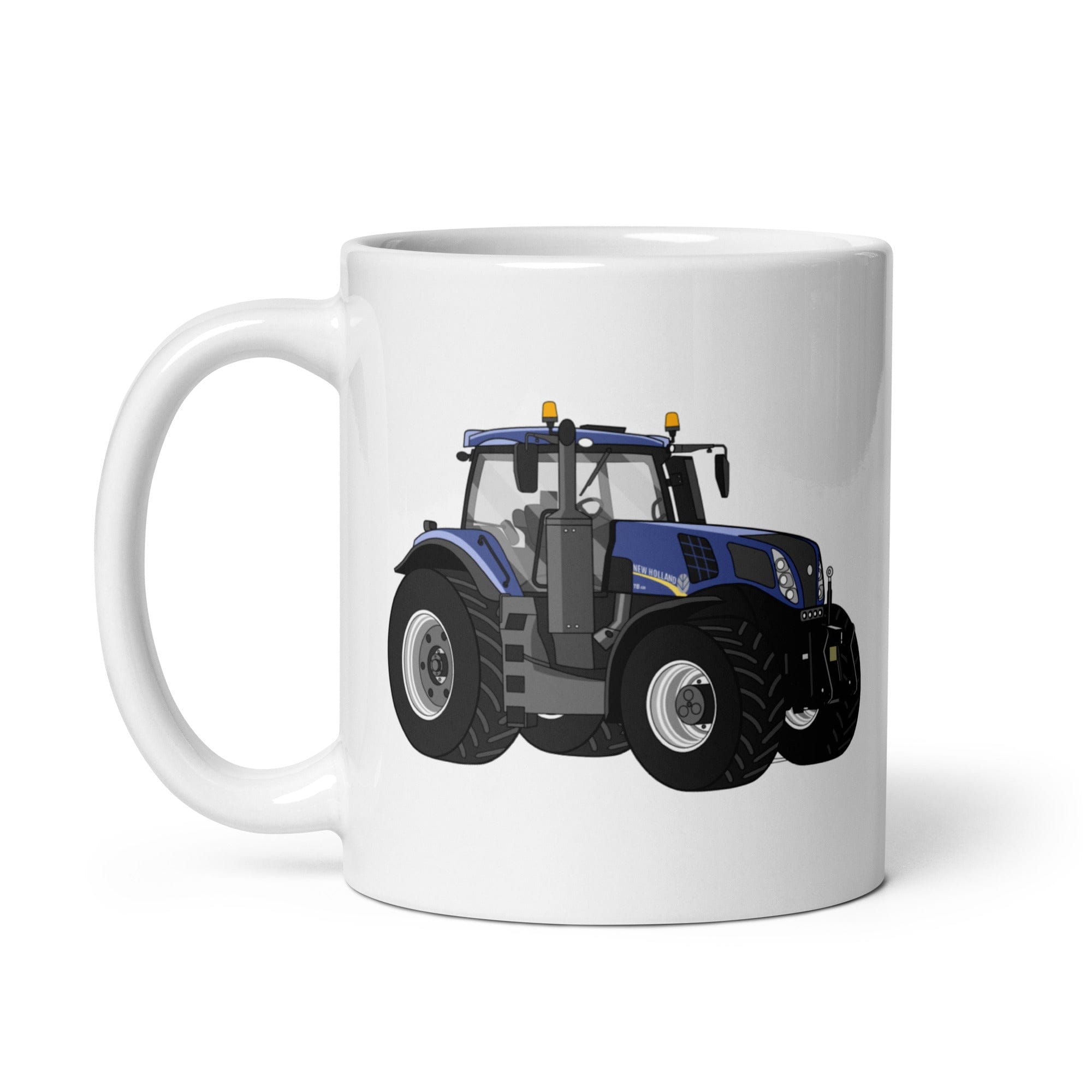 The Tractor Mugs Store New Holland T8 435 | White glossy mug Quality Farmers Merch