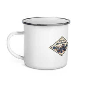 The Tractor Mugs Store New Holland TM 135 OLD SCHOOL NEW HOLLAND Heritage | Enamel Mug Quality Farmers Merch