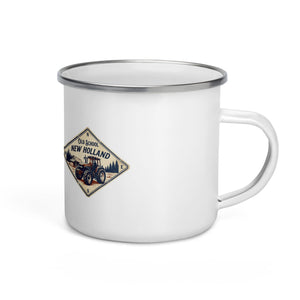 The Tractor Mugs Store New Holland TM 135 OLD SCHOOL NEW HOLLAND Heritage | Enamel Mug Quality Farmers Merch