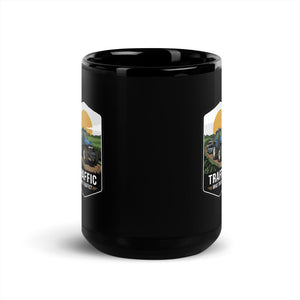 The Tractor Mugs Store New Holland TM 135 TRAFFIC WHAT TRAFFIC? Bright | Black Mug Quality Farmers Merch