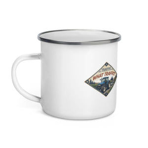 The Tractor Mugs Store New Holland TM 135 TRAFFIC WHAT TRAFFIC? Heritage | Enamel Mug Quality Farmers Merch