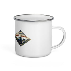 The Tractor Mugs Store New Holland TM 135 TRAFFIC WHAT TRAFFIC? Heritage | Enamel Mug Quality Farmers Merch