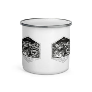 The Tractor Mugs Store New Holland TM 135 TRAFFIC WHAT TRAFFIC? Moose | Enamel Mug Quality Farmers Merch