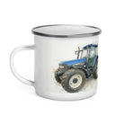 The Tractor Mugs Store New Holland TM 140 Water Colour | Enamel Mug Quality Farmers Merch