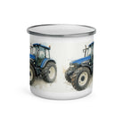 The Tractor Mugs Store New Holland TM 140 Water Colour | Enamel Mug Quality Farmers Merch
