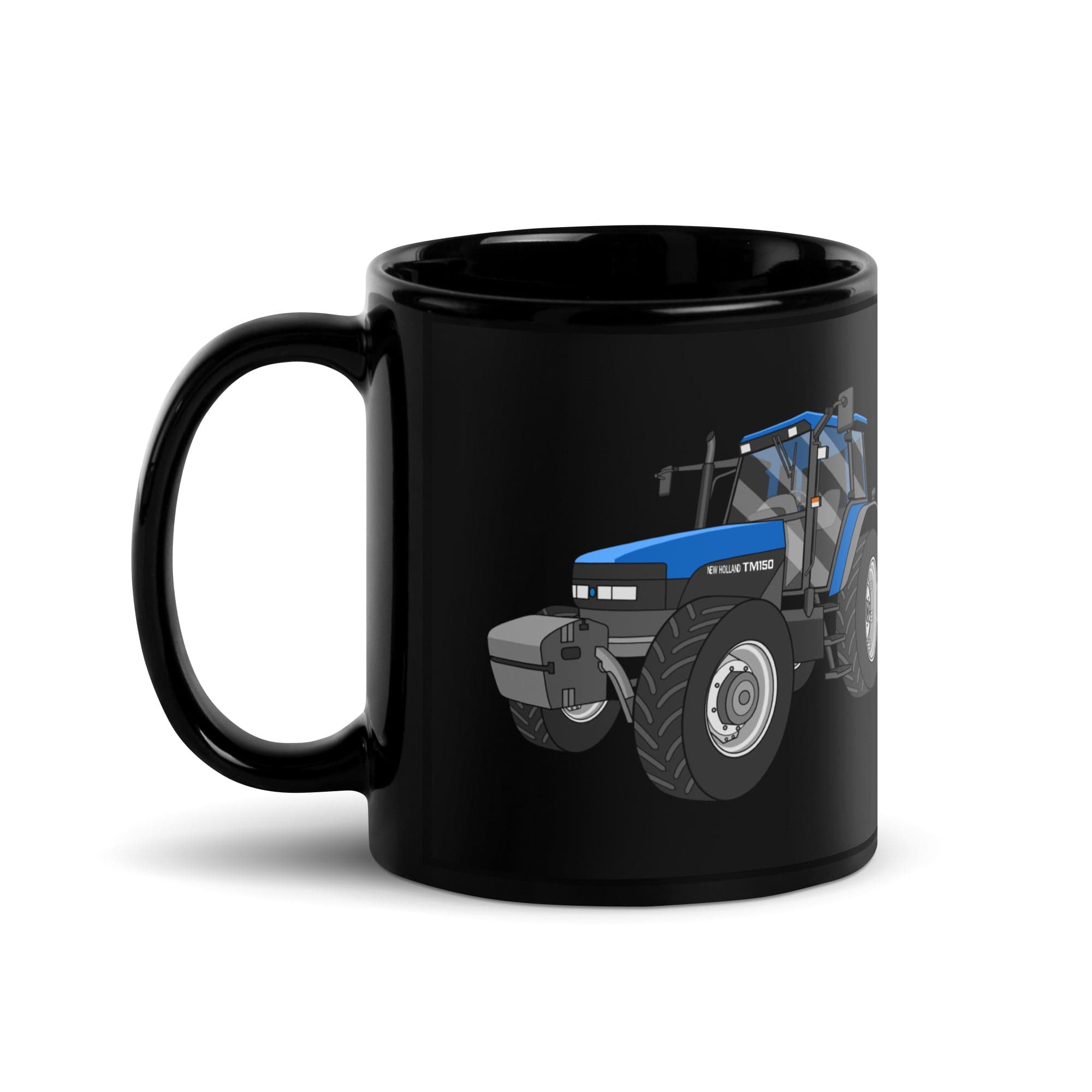 The Tractor Mugs Store New Holland TM 150 Super Steer | Black Glossy Mug Quality Farmers Merch