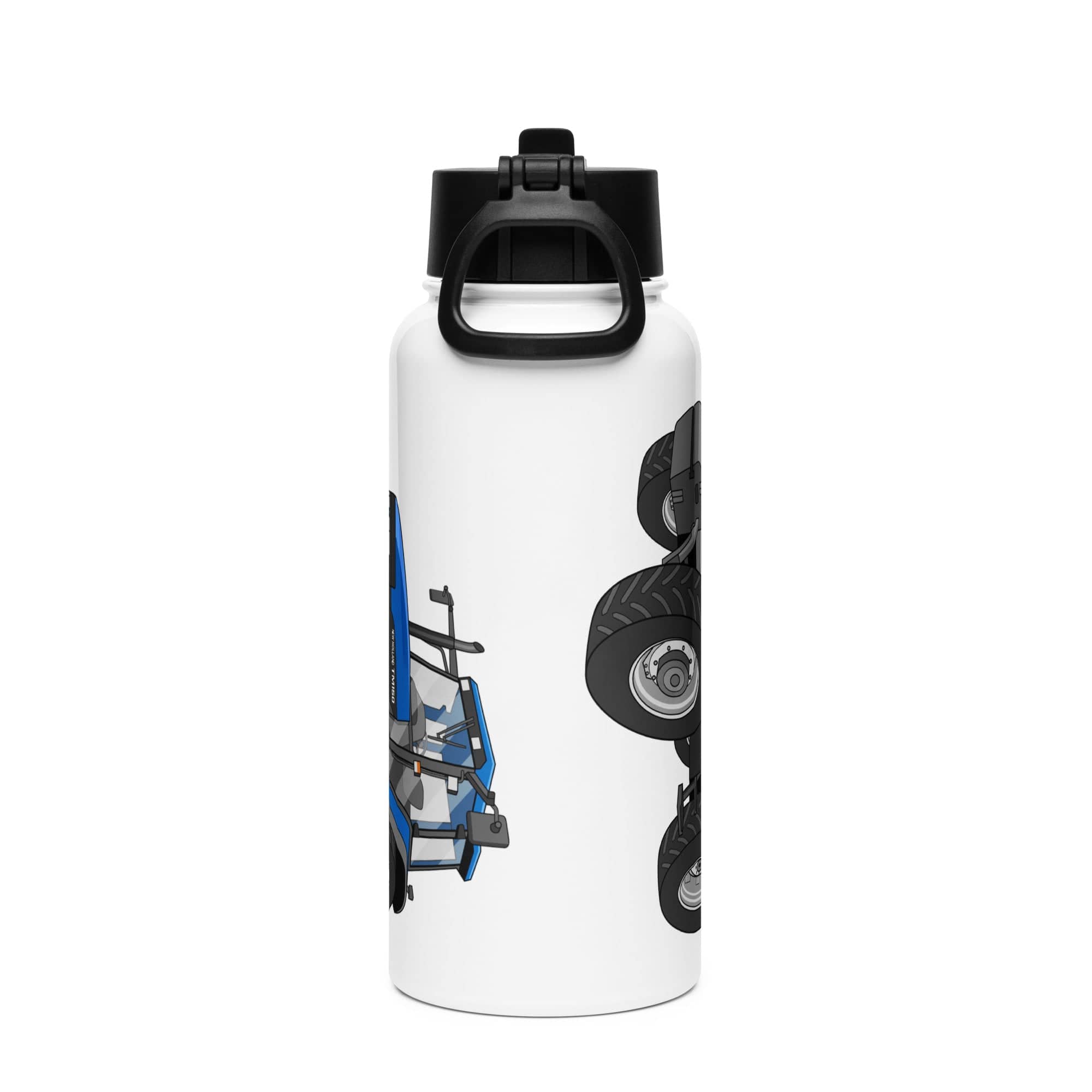 The Tractor Mugs Store New Holland TM 150 Super Steer | Stainless steel water bottle with a straw lid Quality Farmers Merch