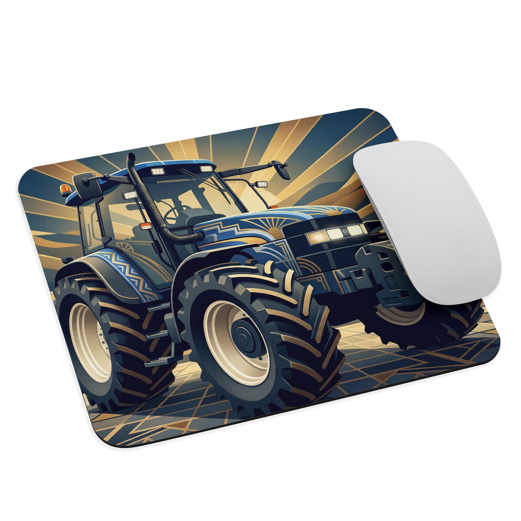 The Tractor Mugs Store New Holland TM 155  | Art Deco Mouse pad Quality Farmers Merch
