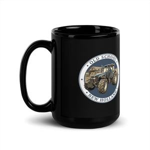 The Tractor Mugs Store New Holland TM 155 OLD SCHOOL NEW HOLLAND Engraving | Black Mug Quality Farmers Merch