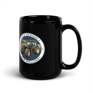 The Tractor Mugs Store New Holland TM 155 OLD SCHOOL NEW HOLLAND Engraving | Black Mug Quality Farmers Merch