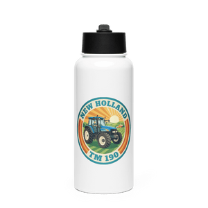 The Tractor Mugs Store New Holland TM 190 | Stainless Steel Water Bottle Quality Farmers Merch