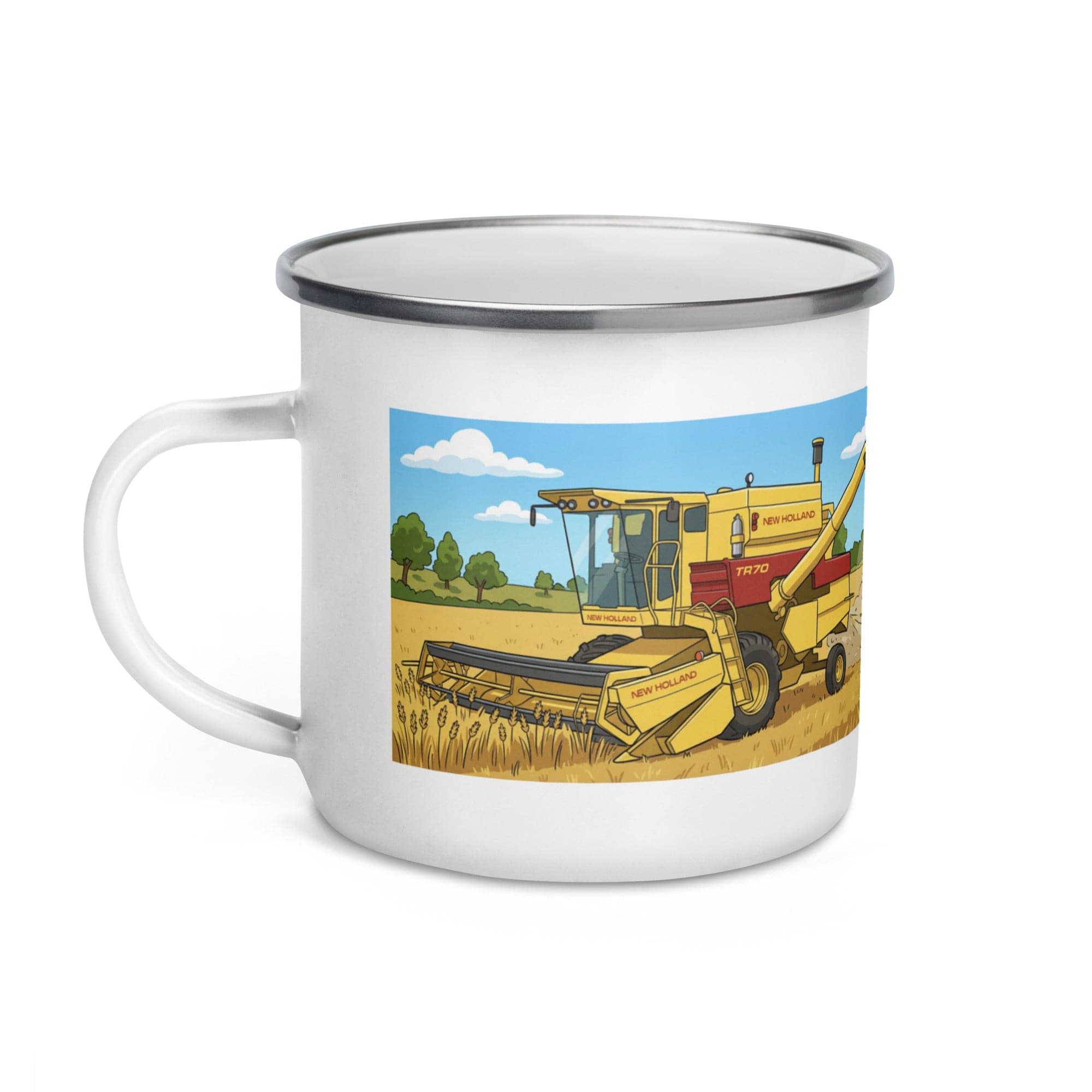 The Tractor Mugs Store New Holland TR70 Combine Harvester | Enamel Mug Quality Farmers Merch