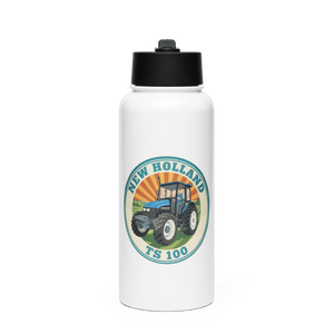 The Tractor Mugs Store New Holland TS 100 | Stainless Steel Water Bottle Quality Farmers Merch