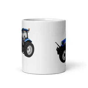 The Tractor Mugs Store New Holland TS 135a | White glossy mug Quality Farmers Merch