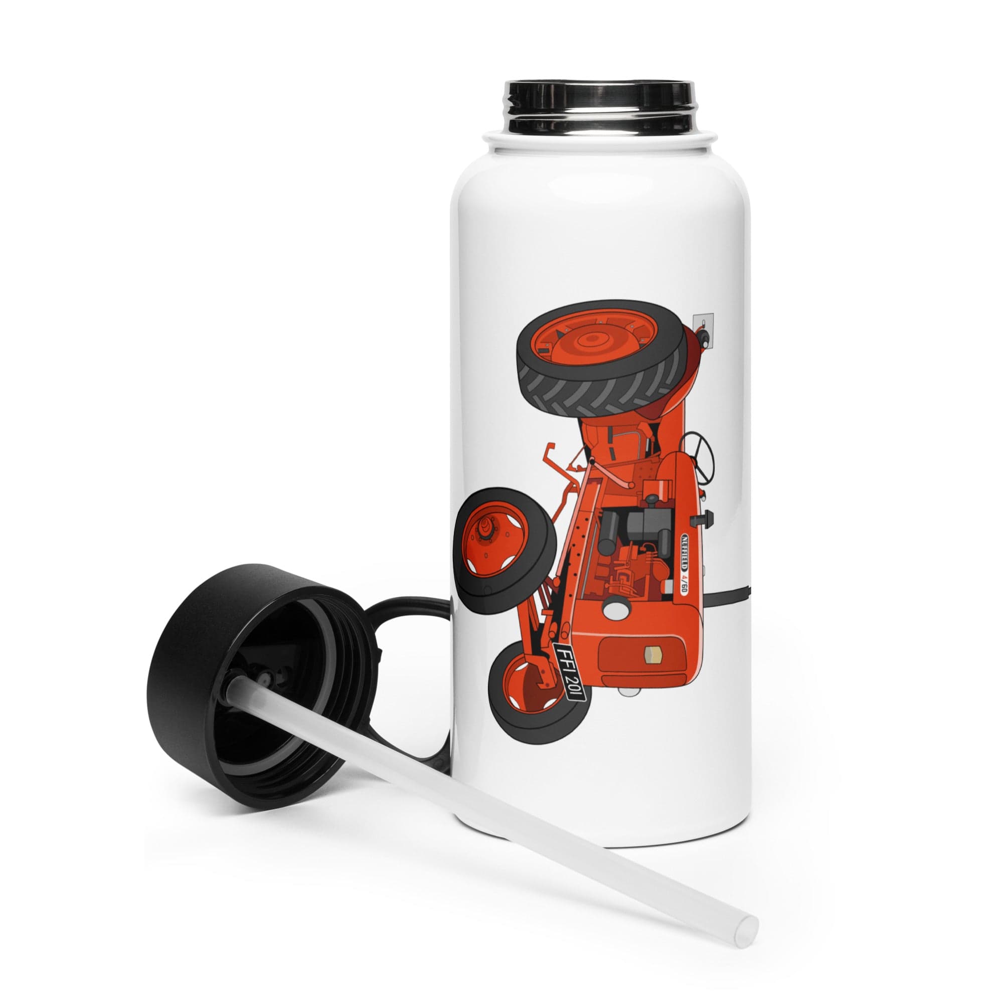 The Tractor Mugs Store Nuffield 4_60 | Stainless steel water bottle with a straw lid Quality Farmers Merch