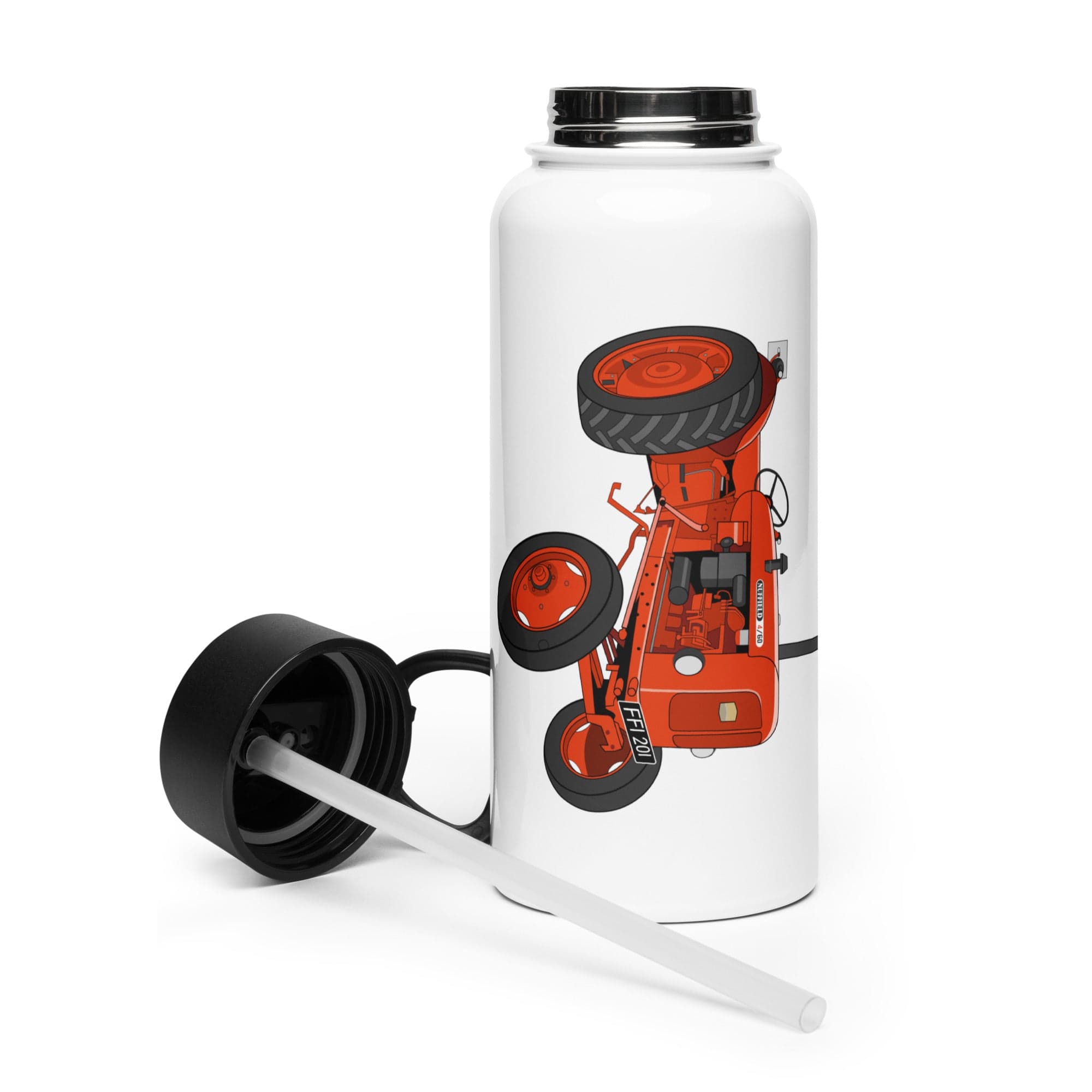 The Tractor Mugs Store Nuffield 4_60 | Stainless steel water bottle with a straw lid Quality Farmers Merch