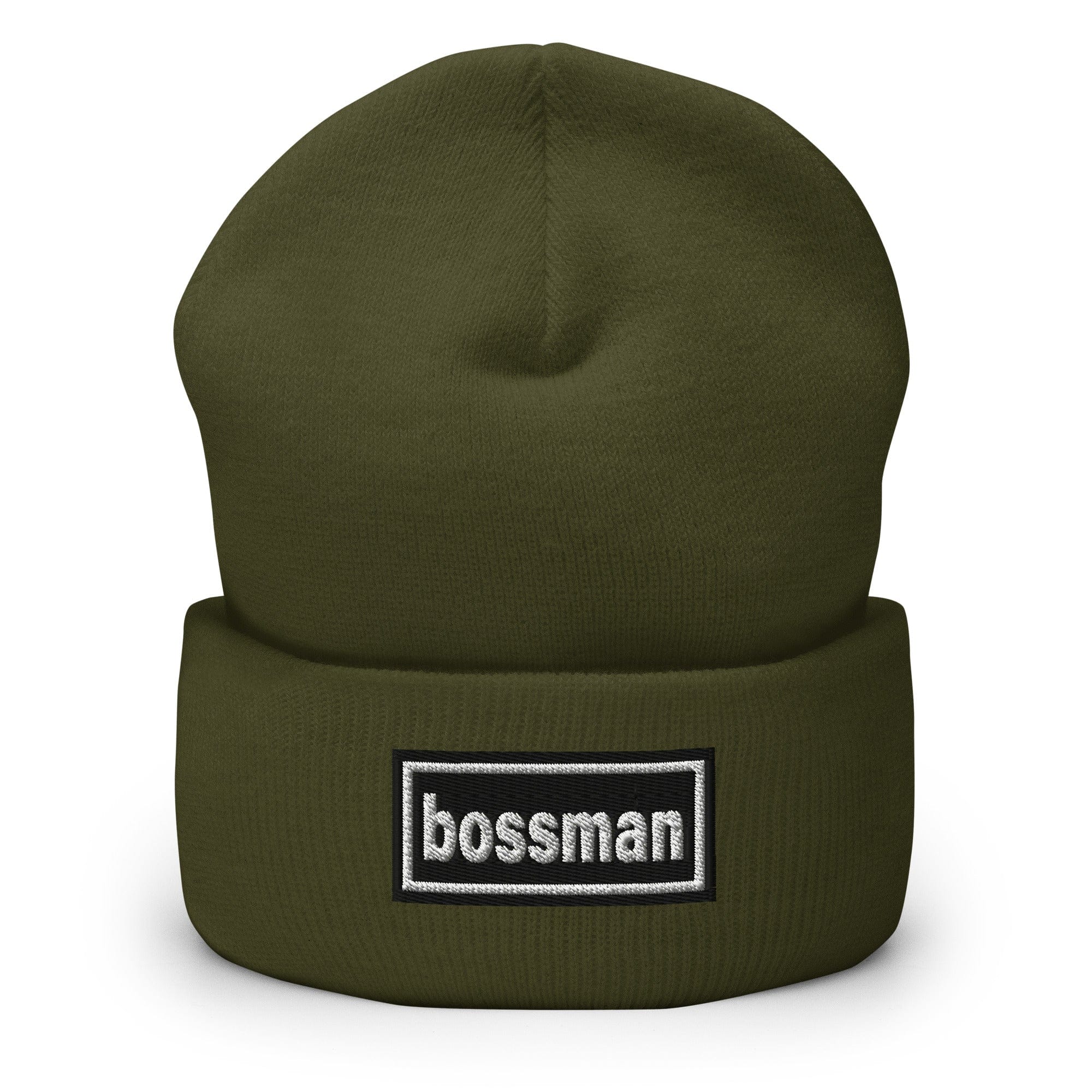 The Tractor Mugs Store Olive OASIS Style 'Bossman' | Cuffed Beanie Quality Farmers Merch