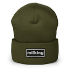 The Tractor Mugs Store Olive OASIS Style 'Milking' | Cuffed Beanie Quality Farmers Merch