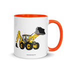 The Tractor Mugs Store Orange / 11 oz JCB 5CX Backhoe | Mug with Color Inside Quality Farmers Merch