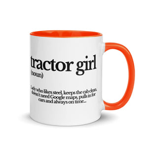 The Tractor Mugs Store Orange / 11 oz TRACTOR GIRL | Mug with Color Inside Quality Farmers Merch