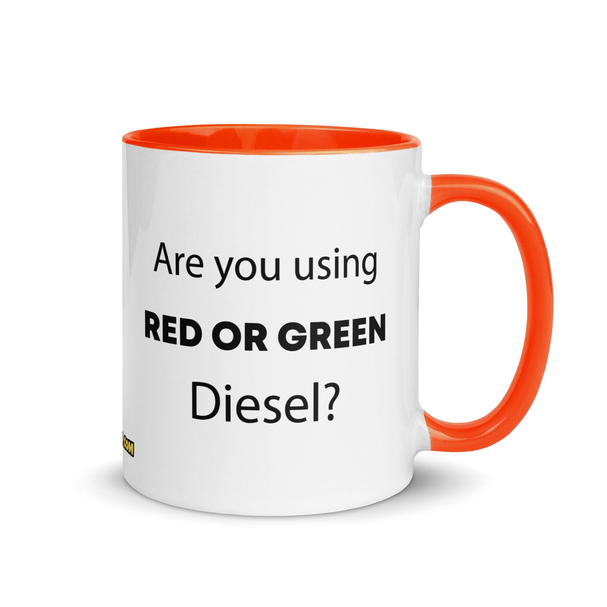The Tractor Mugs Store Orange Are You Using Red Or Green Diesel?  | Mug with Color Inside Quality Farmers Merch