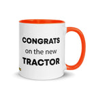 The Tractor Mugs Store Orange Congrats On The New Tractor  | Mug with Color Inside Quality Farmers Merch