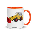 The Tractor Mugs Store Orange JCB 4D Backhoe | Mug with Color Inside Quality Farmers Merch