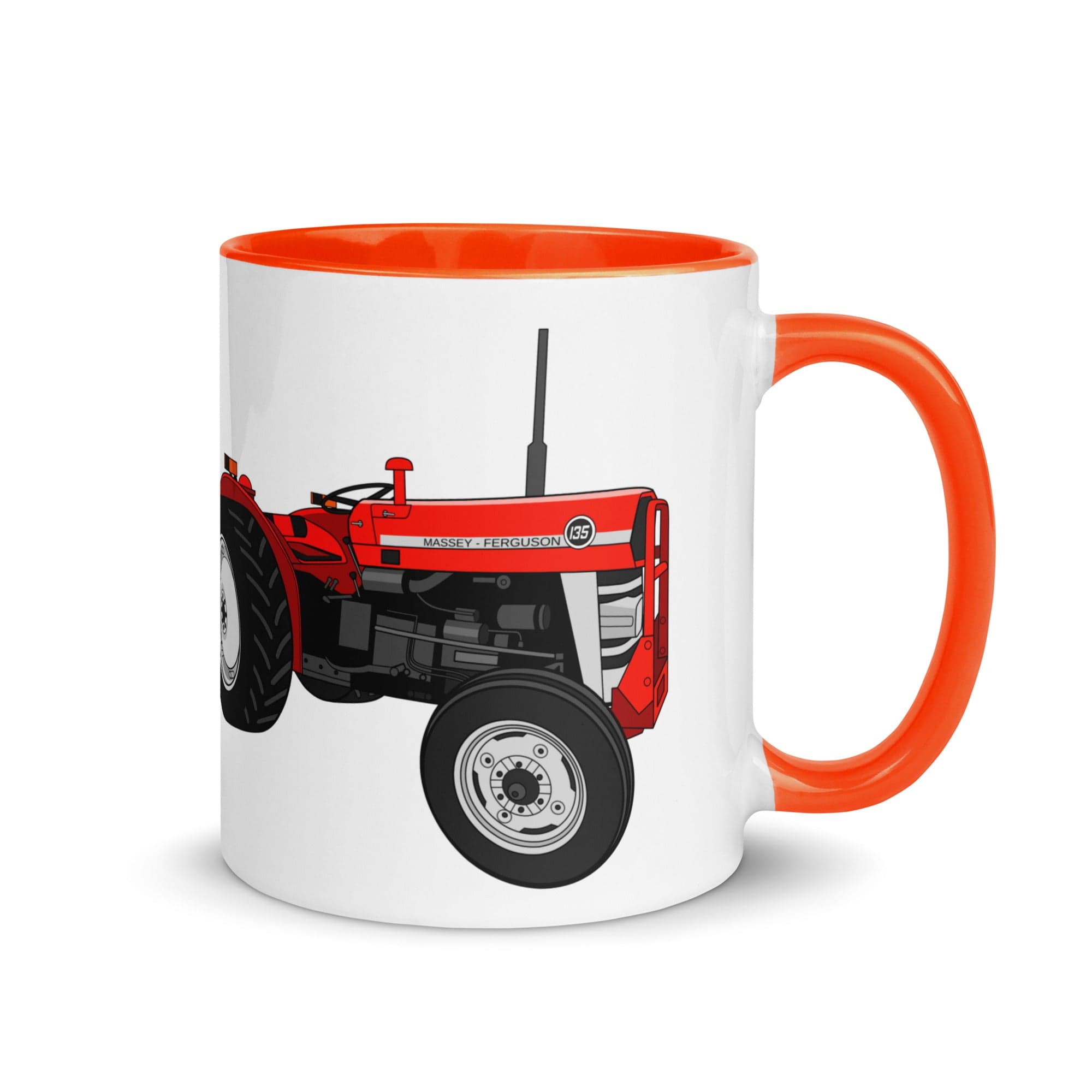 The Tractor Mugs Store Orange Massey Ferguson 135 | Mug with Color Inside Quality Farmers Merch