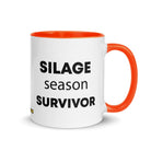 The Tractor Mugs Store Orange Silage Season Survivor  | Mug with Color Inside Quality Farmers Merch