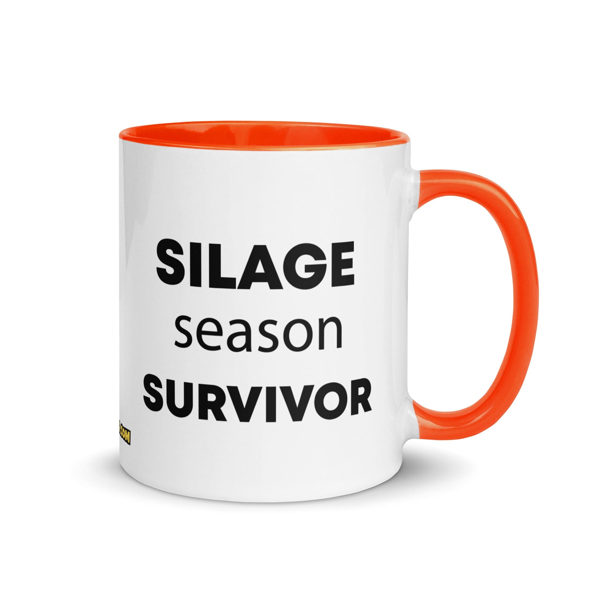 The Tractor Mugs Store Orange Silage Season Survivor  | Mug with Color Inside Quality Farmers Merch