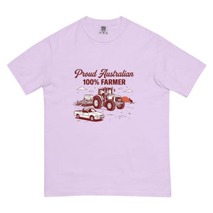 The Tractor Mugs Store Orchid John Deere 6930 PROUD AUSTRALIAN 100% FARMER Two Tone | Unisex Premium T-shirt Quality Farmers Merch