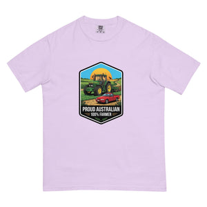 The Tractor Mugs Store Orchid John Deere 7810 PROUD AUSTRALIAN 100% FARMER Bright | Unisex Premium T-shirt Quality Farmers Merch