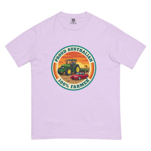 The Tractor Mugs Store Orchid John Deere 7810 PROUD AUSTRALIAN 100% FARMER Retro | Unisex Premium T-shirt Quality Farmers Merch