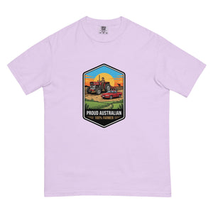 The Tractor Mugs Store Orchid Massey Ferguson 135 PROUD AUSTRALIAN 100% FARMER Bright | Unisex Premium T-shirt Quality Farmers Merch