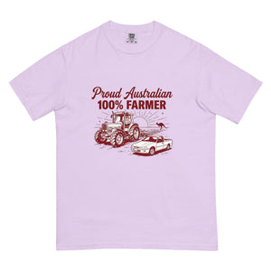 The Tractor Mugs Store Orchid Massey Ferguson 3075 PROUD AUSTRALIAN 100% FARMER Two Tone | Unisex Premium T-shirt Quality Farmers Merch
