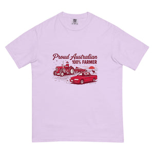 The Tractor Mugs Store Orchid Massey Ferguson 35X PROUD AUSTRALIAN 100% FARMER Two Tone | Unisex Premium T-shirt Quality Farmers Merch