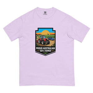 The Tractor Mugs Store Orchid Massey Ferguson 6480 PROUD AUSTRALIAN 100% FARMER Bright | Unisex Premium T-shirt Quality Farmers Merch