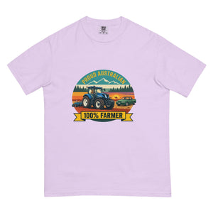 The Tractor Mugs Store Orchid New Holland T7.210 PROUD AUSTRALIAN 100% FARMER Outdoor | Unisex Premium T-shirt Quality Farmers Merch