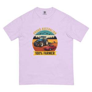 The Tractor Mugs Store Orchid New Holland TM 155 PROUD AUSTRALIAN 100% FARMER Outdoor | Unisex Premium T-shirt Quality Farmers Merch