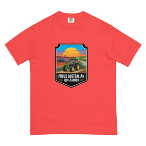 The Tractor Mugs Store Paprika John Deere 3350 PROUD AUSTRALIAN 100% FARMER Bright | Unisex Premium T-shirt Quality Farmers Merch
