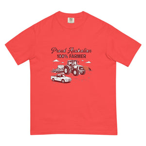 The Tractor Mugs Store Paprika John Deere 6930 PROUD AUSTRALIAN 100% FARMER Two Tone | Unisex Premium T-shirt Quality Farmers Merch