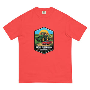 The Tractor Mugs Store Paprika John Deere 7810 PROUD AUSTRALIAN 100% FARMER Bright | Unisex Premium T-shirt Quality Farmers Merch